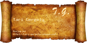 Tari Gergely névjegykártya